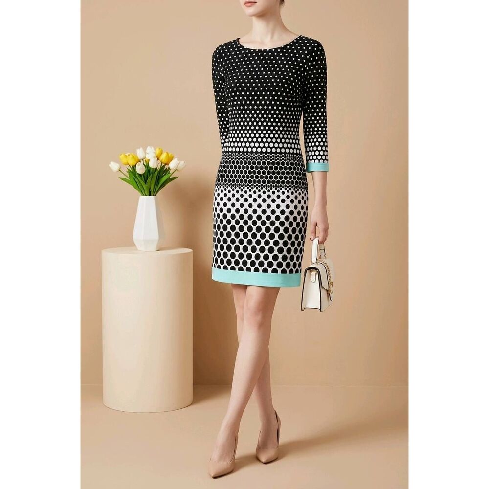 🔹️NWT Studio One NY Black & White Polka Dot Dress Small